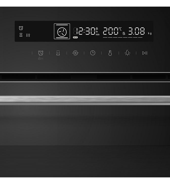 Įmontuojama 72L orkaitė su savaiminio išsivalymo funkcija, HBO-M7212GCDRP-GBK HEINNER