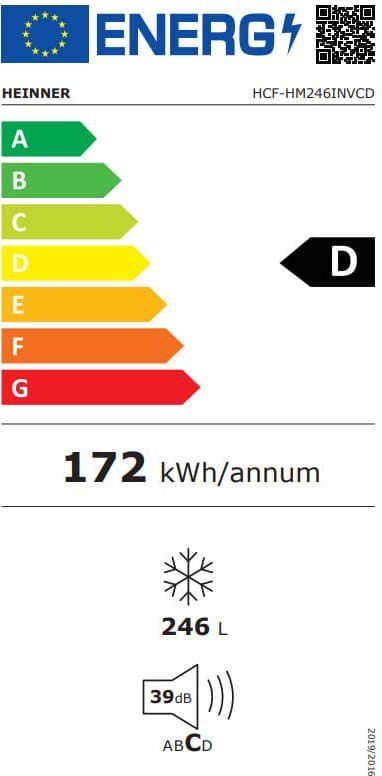 Šaldiklis HCF-HM246INVCD HEINNER