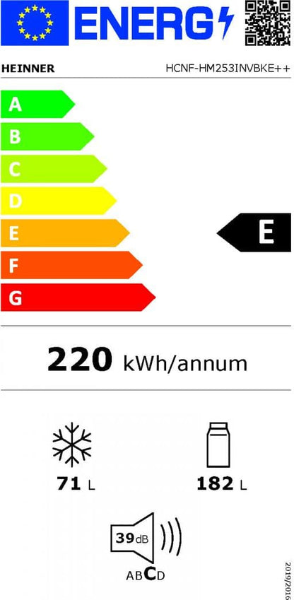 Šaldytuvas Combi HCNF-HM253INVBKE++ HEINNER