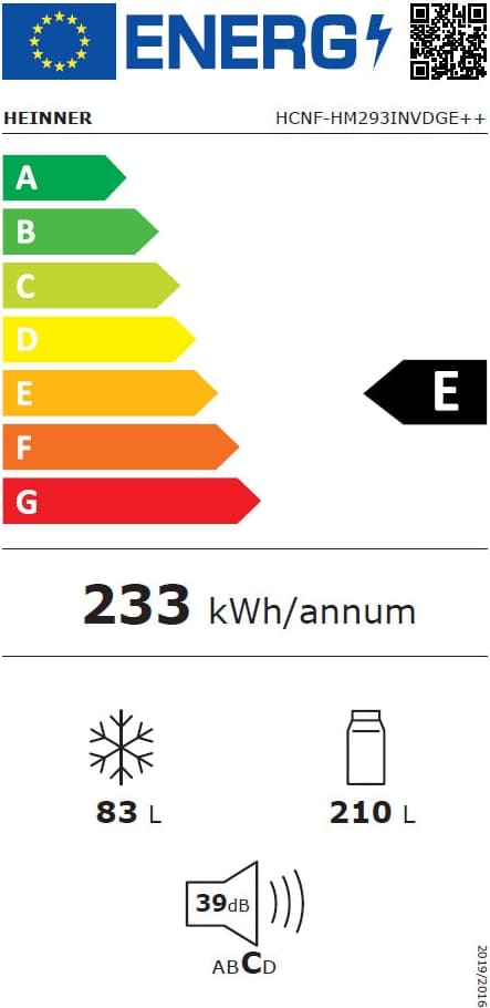 Šaldytuvas Combi HCNF-HM293INVDGE++ HEINNER