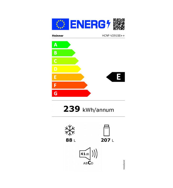 Šaldytuvas Combi HCNF-V291SE++ HEINNER