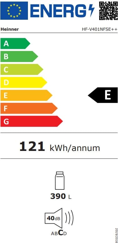 Šaldytuvas one door HF-V401NFSE++ HEINNER