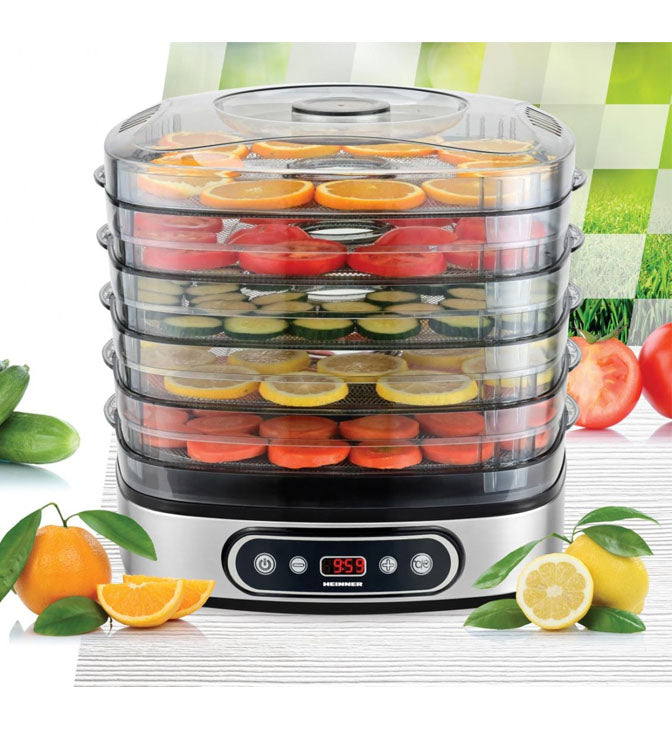 Vaisių ir daržovių džiovintuvas 320–380 W, 18,5 l HFD-K380SSBK HEINNER