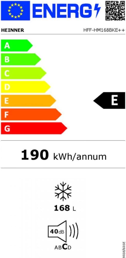 Šaldiklis HFF-HM168BKE++ HEINNER