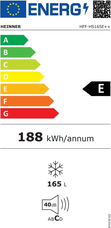 Šaldiklis HFF-HS165E++ HEINNER