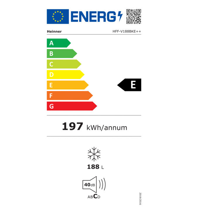 Šaldiklis HFF-V188BKE++ HEINNER