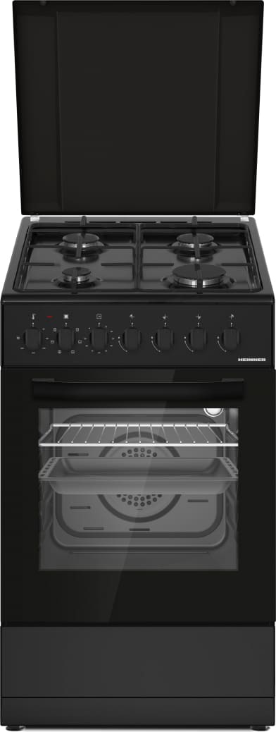 Kombinuota dujinė viryklė HFSC-S60LITGC-BK HEINNER