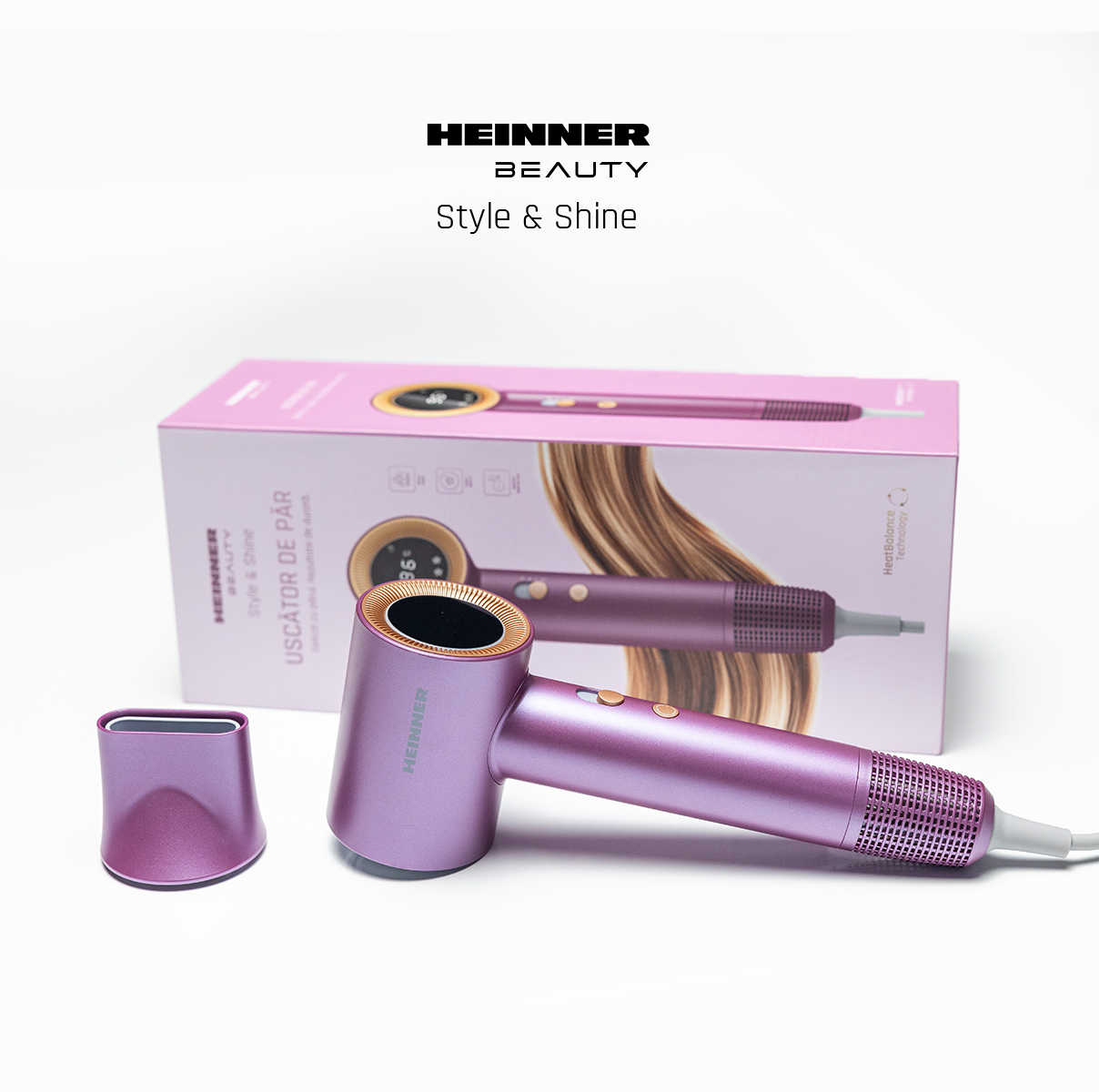 Plaukų džiovintuvas 1700 W, violetinis, HHD-H17DBLDC-PP HEINNER