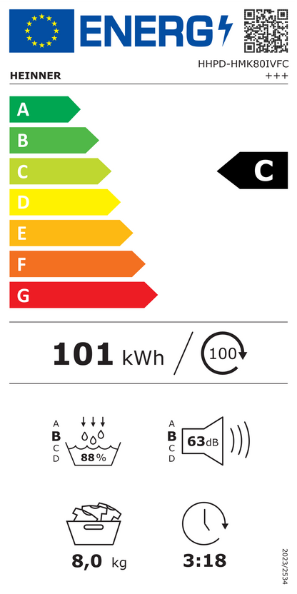 Džiovyklė 8kg HHPD-HMK80IVFC+++ HEINNER