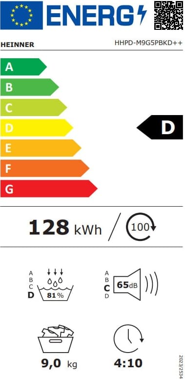 Džiovyklė 9kg HHPD-M9G5PBKD++ HEINNER