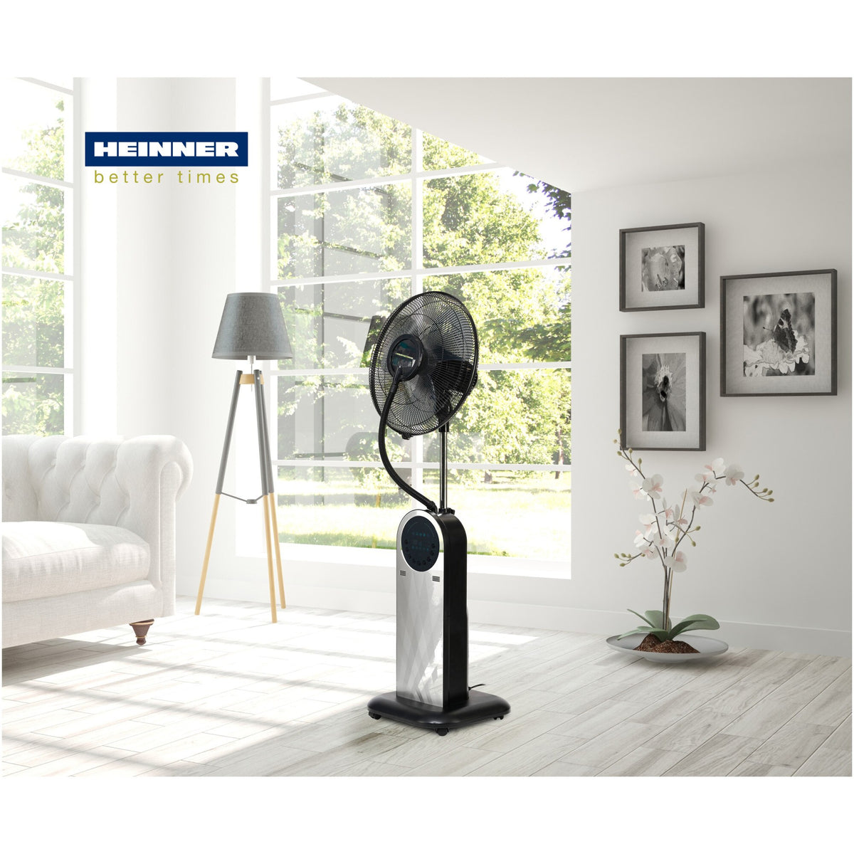 Ventiliatorius su drėkinimo (miglos) funkcija 95W 360° 1.8L HMF-18GREY HEINNER