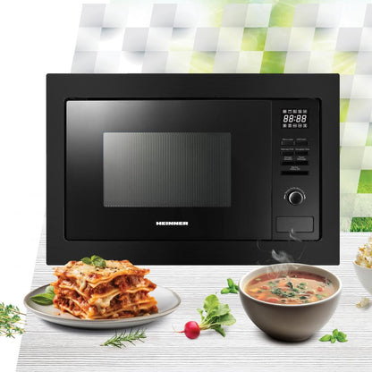Įmontuojama mikrobangų krosnelė 800W, 20L HMW-MDBI25GDBK HEINNER