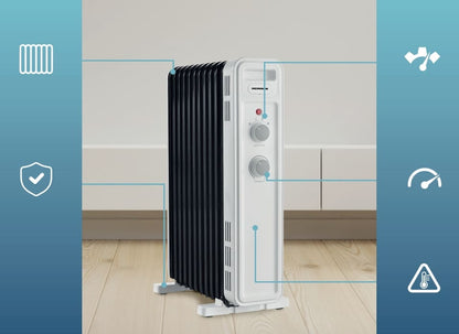 Tepalinis radiatorius 1000W/1300W/2300W HOH-M11WH-BK HEINNER