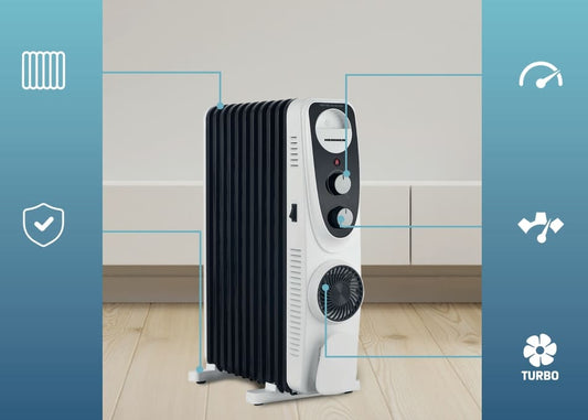 Tepalinis radiatorius 1000W/1300W/2300W HOH-MVT11WH-BK HEINNER