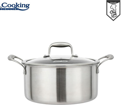 Puodas nerūdijančio plieno su keramikos danga 5L 24x12cm HR-MRK-24 HEINNER