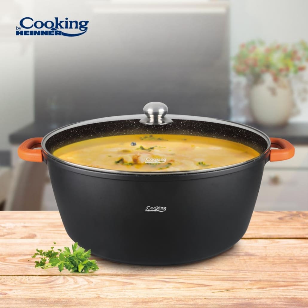 Puodas aliuminio su keramikos danga 23L 44x19cm HR-SCO-A0344A HEINNER
