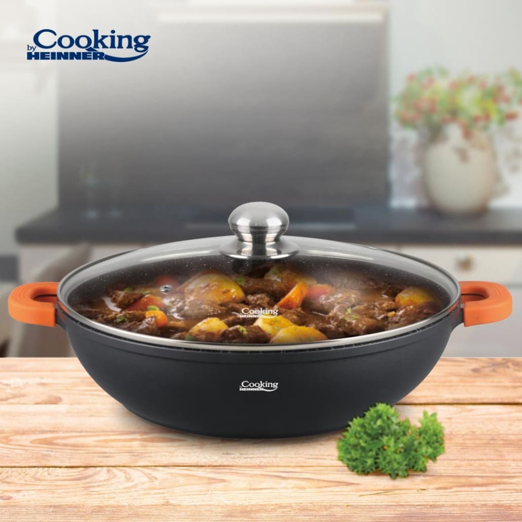 Puodas aliuminio su keramikos danga 5.5L 32x8.5cm HR-SCO-A32C HEINNER