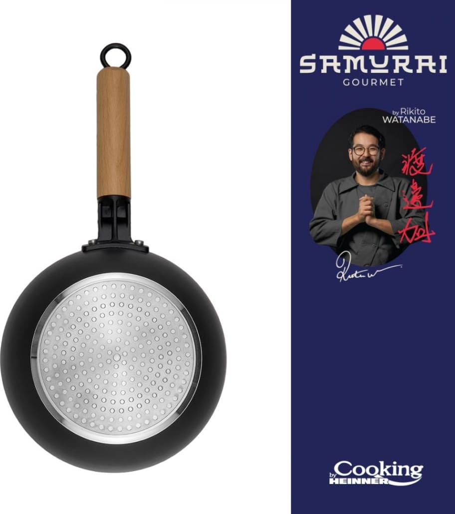 Wok keptuvė su dangčiu aliuminio su keramikos danga 20x7cm HR-SNT-WC20 HEINNER