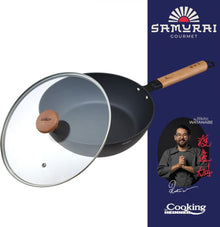 Wok keptuvė su dangčiu aliuminio su keramikos danga 24x7.5cm HR-SNT-WC24 HEINNER