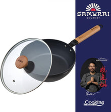 Wok keptuvė su dangčiu aliuminio su keramikos danga 28x8cm HR-SNT-WC28 HEINNER