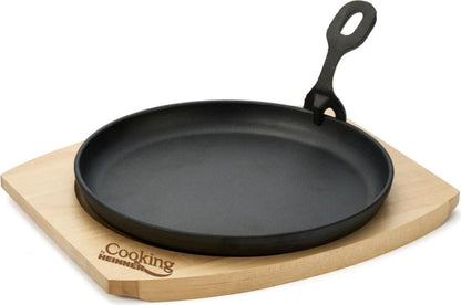 Keptuvė steikams su medine baze ketaus 22cm HR-YT-912 HEINNER