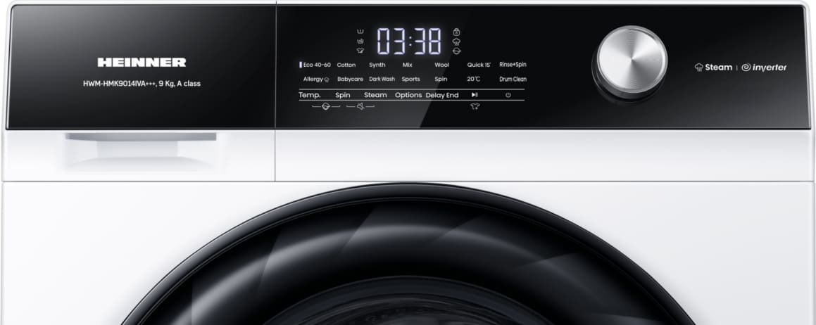 Skalbimo mašina 9kg HWM-HMK9014IVA+++ HEINNER