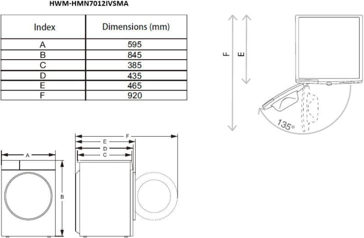 Skalbimo mašina HWM-HMN7012IVSMA HEINNER