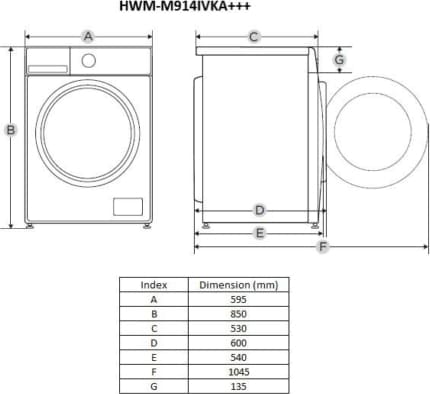Skalbimo mašina 9kg HWM-M914IVKA+++ HEINNER