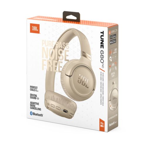 JBL Tune 680NC Bluetooth belaidės ant ausų dedamos ausinės, smėlio spalva