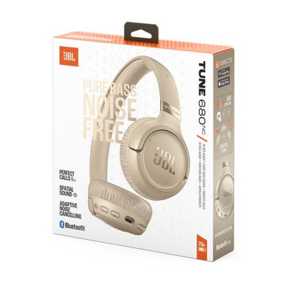 JBL Tune 680NC Bluetooth belaidės ant ausų dedamos ausinės, smėlio spalva