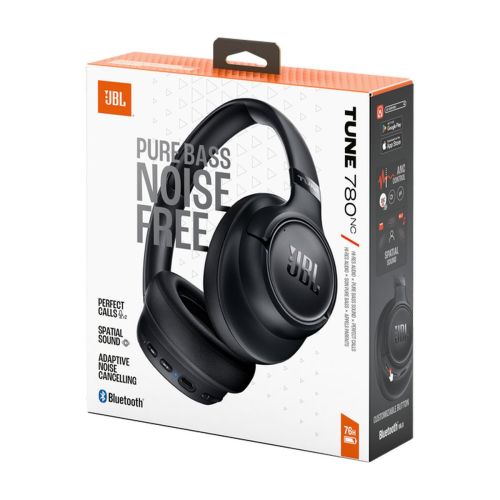 JBL Tune 780NC Bluetooth belaidės ant ausų dedamos ausinės, juoda spalva