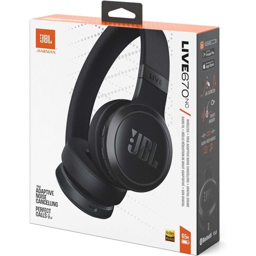 JBL Live 670NC Bluetooth belaidės ant ausų dedamos ausinės, juoda spalva