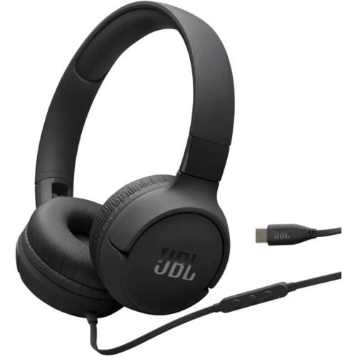 JBL Tune 520C laidinis (USB-C) ant ausų dedamos ausinės, juoda spalva