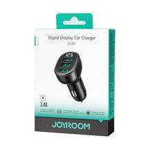 Joyroom automobilinis įkroviklis su skaitmeninis Display, U+U+U, 17 W, (JR-CCD03), juoda spalva