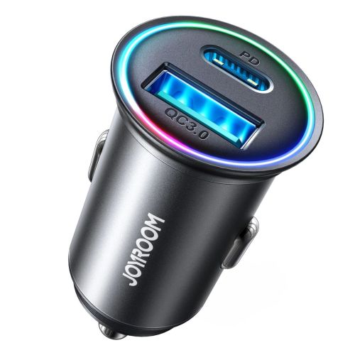 Joyroom automobilinis įkroviklis Mini, C+U, 60 W, (JR-CCN04), juoda spalva