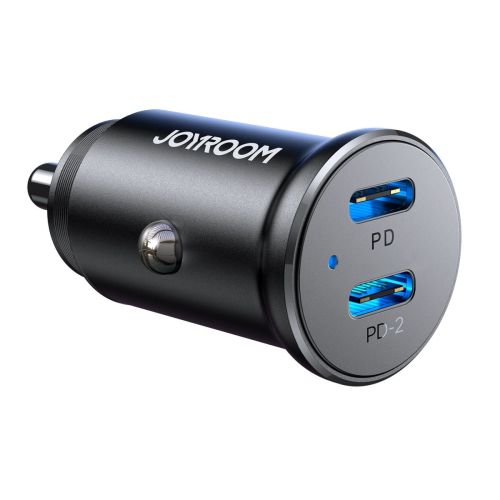 Joyroom automobilinis įkroviklis Mini, C+C, 30 W, (JR-CCN06), juoda spalva