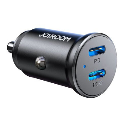 Joyroom automobilinis įkroviklis Mini, C+C, 30 W, (JR-CCN06), juoda spalva