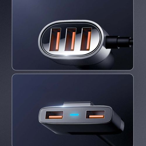 Joyroom automobilinis įkroviklis 5-in-1, U+U+U+U+U 31 W, (JR-CL03), juoda spalva
