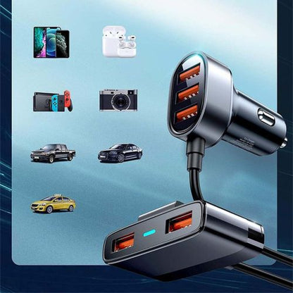 Joyroom automobilinis įkroviklis 5-in-1, U+U+U+U+U 31 W, (JR-CL03), juoda spalva
