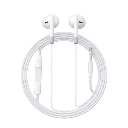 Joyroom ausinės laidinis į ausis ausinės su Remote ir mikrofonas, 3.5 mm Jack, (JR-EW01), balta spalva