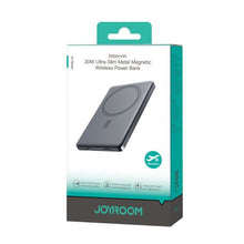 Joyroom išorinė baterija magnetinis belaidis įkrovimas, MagSafe, 20 W, C+Lightning. PD 20 W, 5000 mAh su Type-C - USB-C