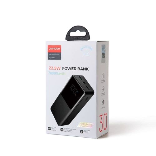 Joyroom išorinė baterija su skaitmeninis Display C+U+U, PD 22.5 W, 30000 mAh, (JR-QP193), juoda spalva