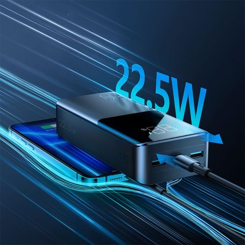 Joyroom išorinė baterija su skaitmeninis Display C+U+U, PD 22.5 W, 30000 mAh, (JR-QP193), juoda spalva