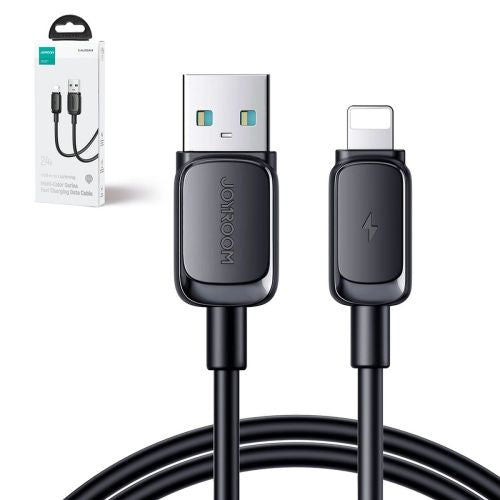 Joyroom USB - Lightning laidas Multi-Color Series A14, 480mb/s, 2.4A, 1.2m, (S-AL012A14B), juoda spalva