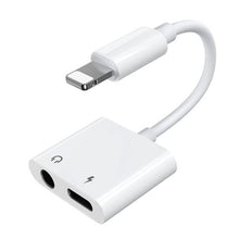 Joyroom adapteris Lightning į Lightning/ 3.5 mm Mini Jack, 0.12m, (S-Y104), balta spalva