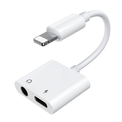 Joyroom adapteris Lightning į Lightning/ 3.5 mm Mini Jack, 0.12m, (S-Y104), balta spalva