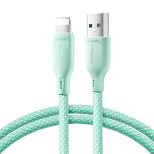 Joyroom USB - Lightning laidas Multi-Color Series A14, 480mb/s, 3A, 1.2m, (SA34-AL3), žalia spalva