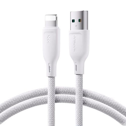 Joyroom USB - Lightning laidas Multi-Color Series A14, 480mb/s, 3A, 1.2m, (SA34-AL3), balta spalva