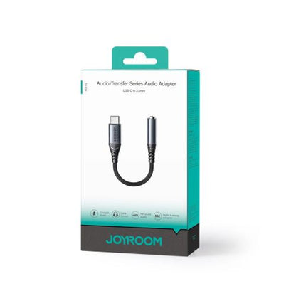 Joyroom adapteris DAC Type-C į 3.5 mm Mini Jack, 60 W, 0.14m, (SY-C01), juoda spalva