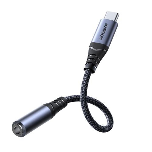 Joyroom adapteris DAC Type-C į 3.5 mm Mini Jack, 60 W, 0.14m, (SY-C01), juoda spalva